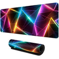 Large Gaming Mouse Pad Big Red Blue Gradient Design Non-Slip Rubber Sewn Edge Gaming Desk Mat Keyboard Gamers and Office Work