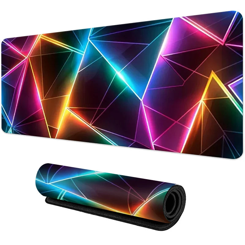 Large Gaming Mouse Pad Big Red Blue Gradient Design Non-Slip Rubber Sewn Edge Gaming Desk Mat Keyboard Gamers and Office Work