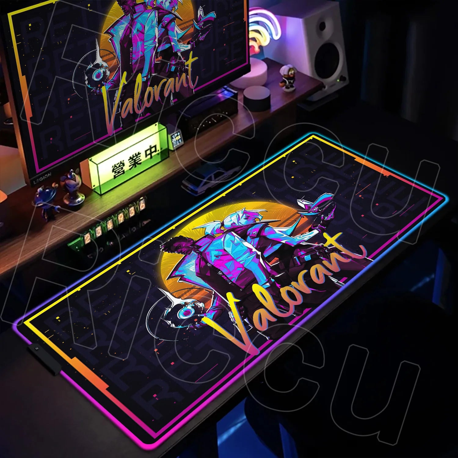 RGB Gaming Desk Mat – Valorant Edition, 30×80cm LED Backlit