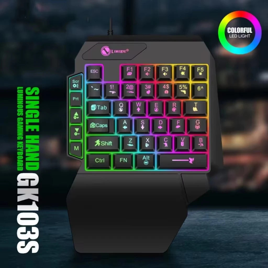 35-Key Single-Handed Mechanical Gaming Keyboard – RGB, USB Wired