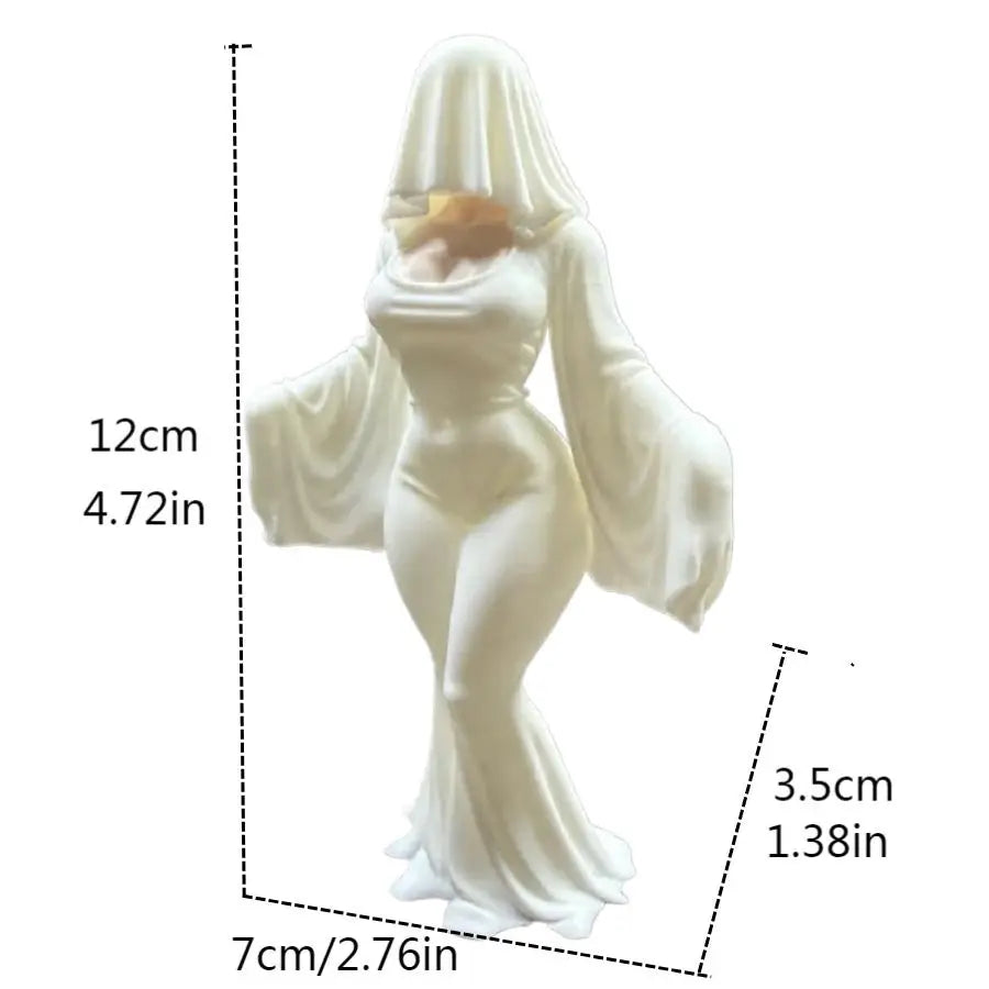 A 12cm Ghost Ornament, 3D Printed White Dress Ghost Decoration, Funny Halloween Indoor and Outdoor Decoration