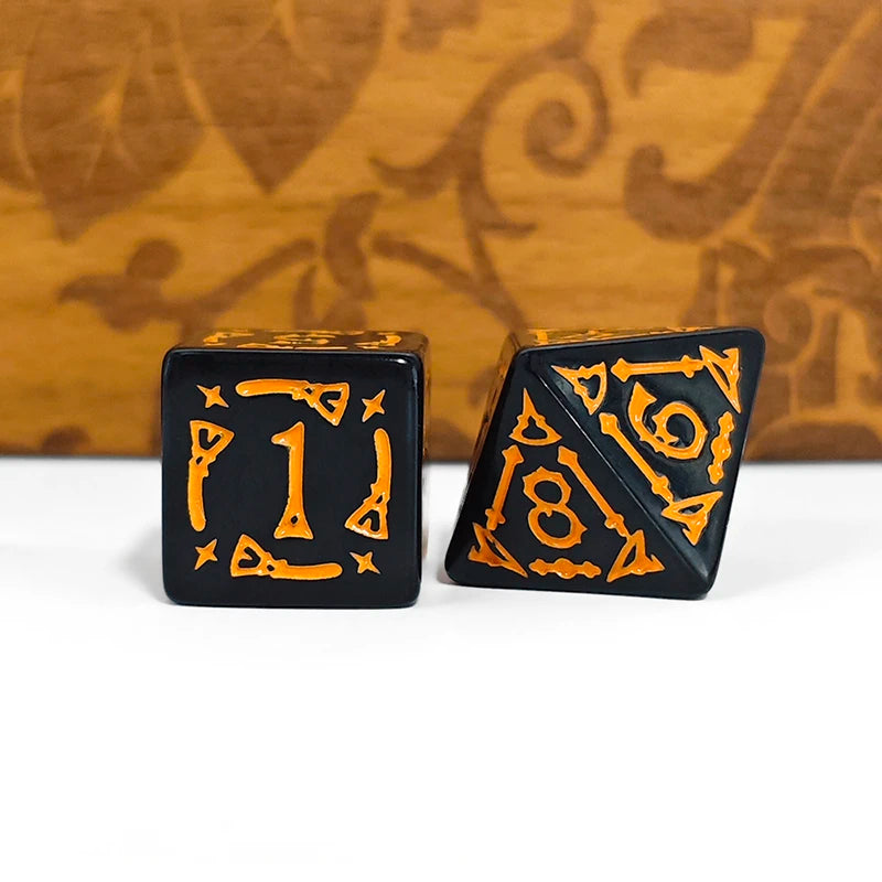7pcs/set Halloween Themes Dice For DND RPG Entertainment Board Game Accessories D20 D12 D10 D8 D6 D4 Table Game Dice Set