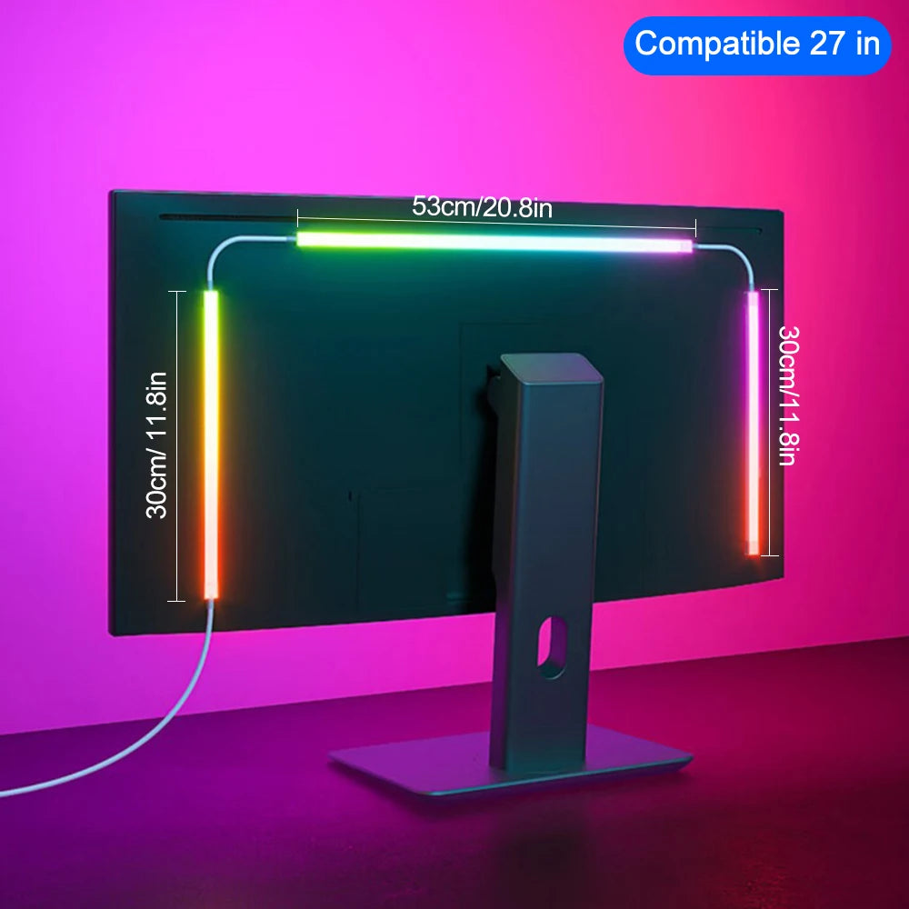 Monitor Ambient RGB Light Strip – Screen Sync, Gaming Room Decor