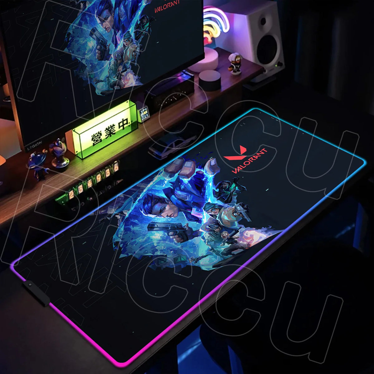 RGB Gaming Desk Mat – Valorant Edition, 30×80cm LED Backlit