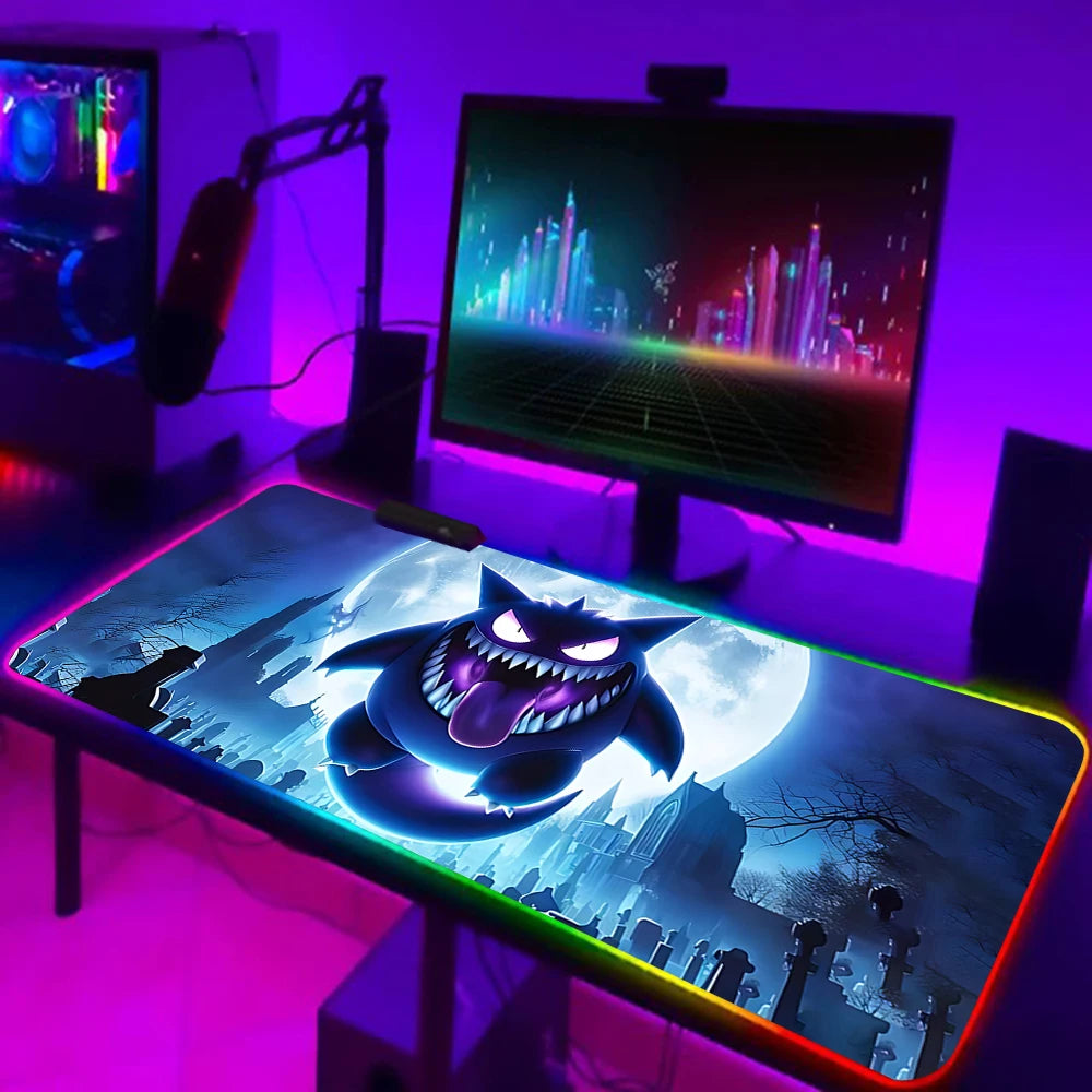 RGB Anime Gaming Mouse Pad – Gengar Edition, LED Backlit