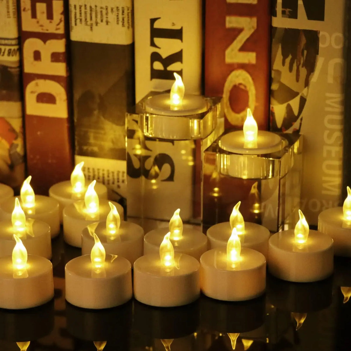 12-96Pcs Flameless LED Candle Creative wishing Led Tea Light Warm White Flameless Candle Halloween Christmas Decor Candle Light