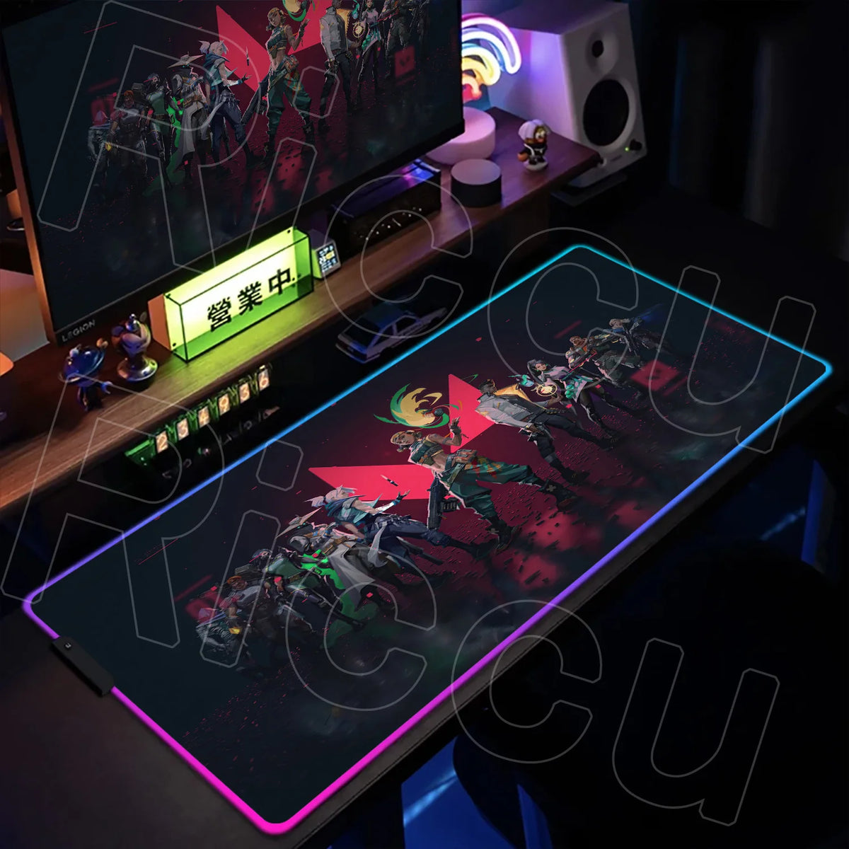 RGB Gaming Desk Mat – Valorant Edition, 30×80cm LED Backlit