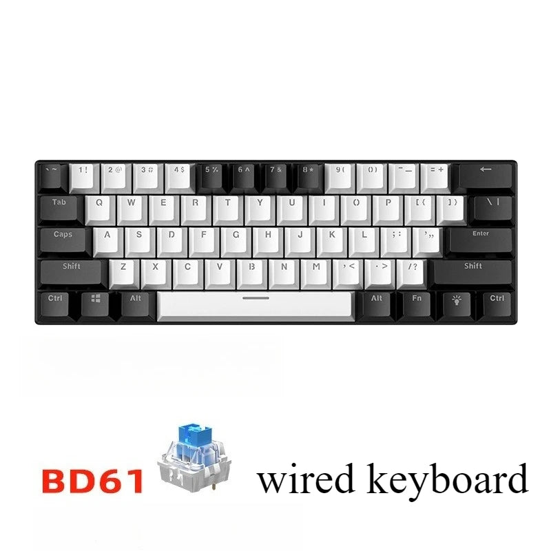 60% Mechanical Gaming Keyboard – RGB Backlit, Compact 61-Key