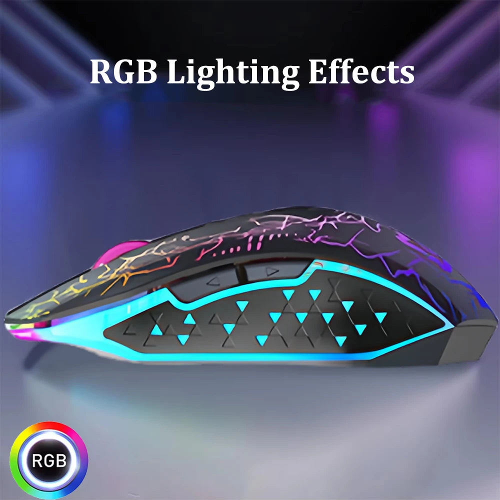RGB Wireless Gaming Mouse – Bluetooth 5.2 & 2.4G, 1600DPI
