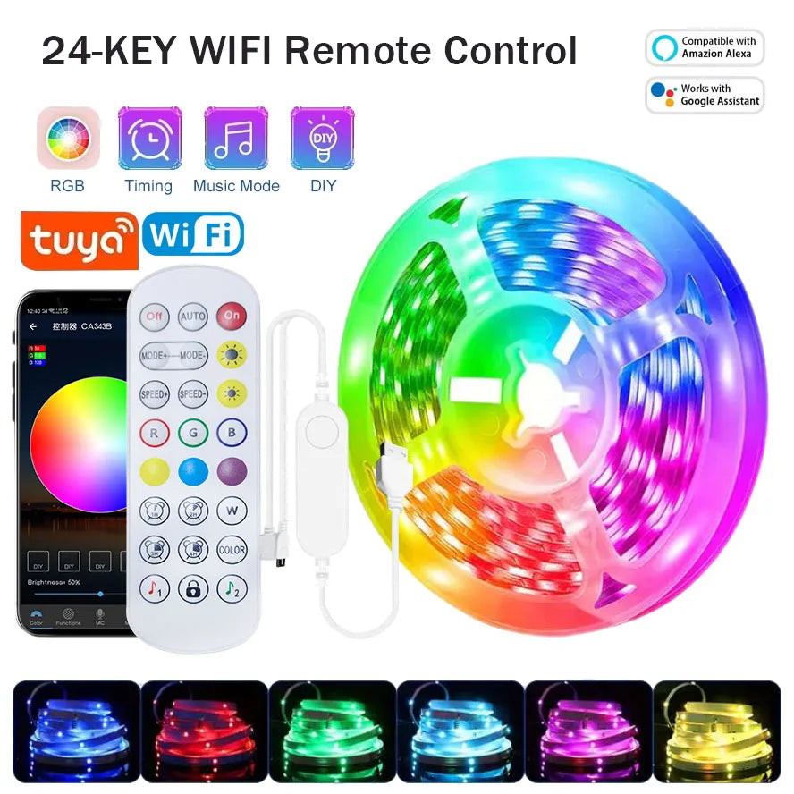 Smart RGB LED Strip – App Control, 5m-30m, WiFi & Bluetooth