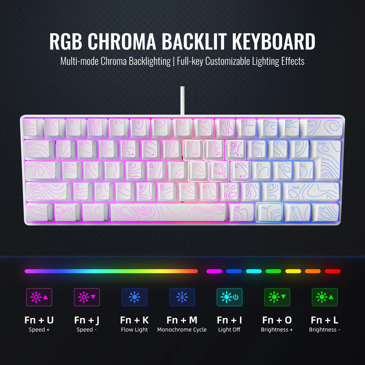 60% RGB Compact Gaming Keyboard, 61-Key Wired