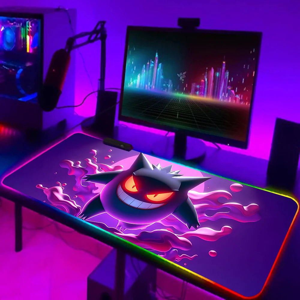 RGB Anime Gaming Mouse Pad – Gengar Edition, LED Backlit