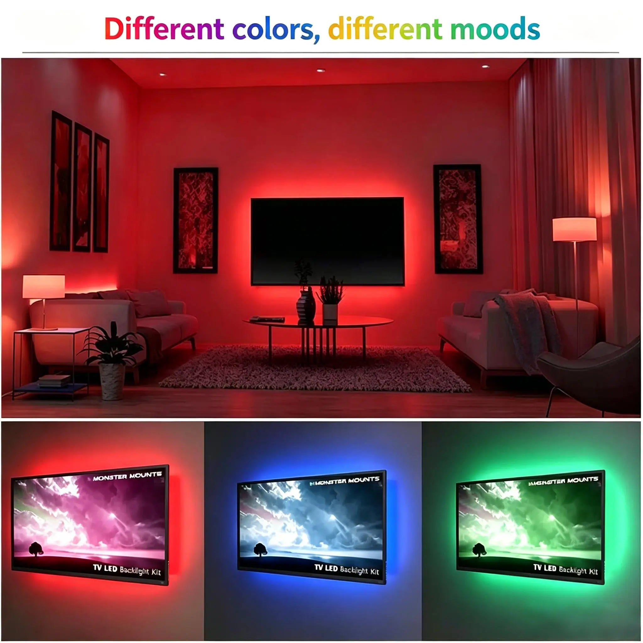 USB RGB LED Strip – 24-Key Remote, 5V Indoor Ambient Light