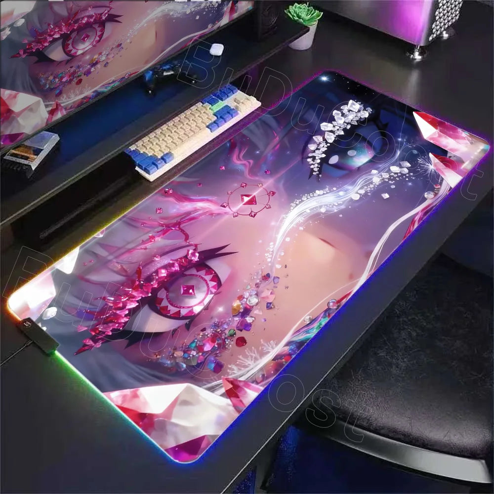 RGB Desk Mat Beautiful Shorekeeper Chisa Anime Large Mouse Pad XXL Wuthering Waves Gaming with Keyboard Area for Office PC Setup