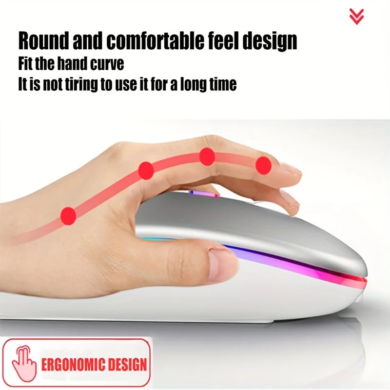 Rechargeable RGB Wireless Mouse, 2.4GHz, 1600 DPI
