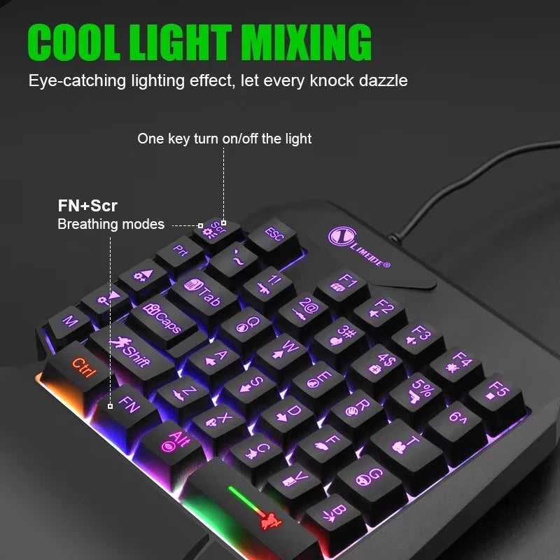 35-Key Single-Handed Mechanical Gaming Keyboard – RGB, USB Wired