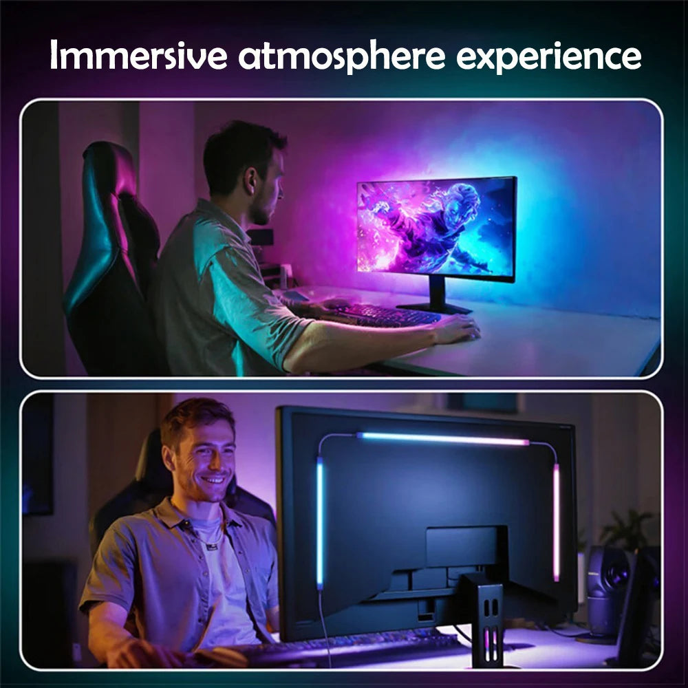 Monitor Ambient RGB Light Strip – Screen Sync, Gaming Room Decor