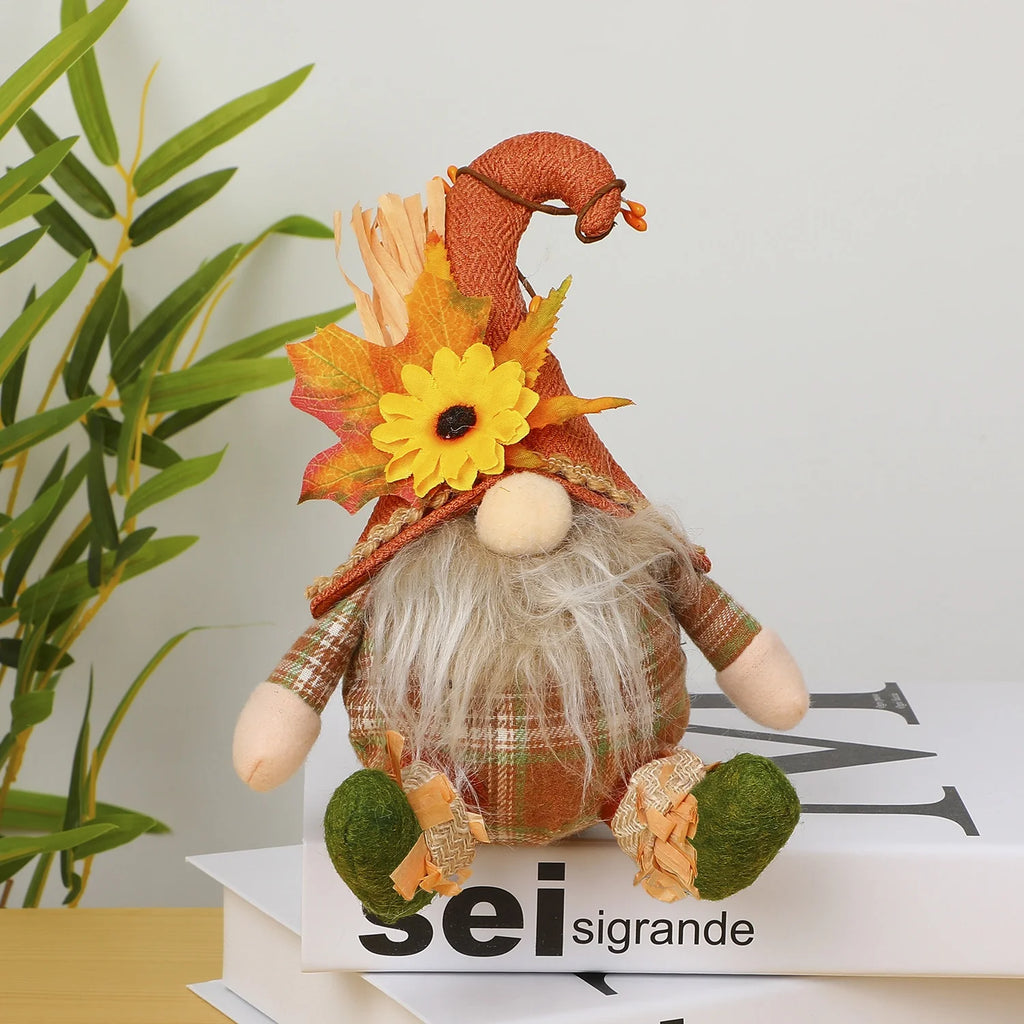 1pc Rustic Autumn Harvest Scarecrow Decor, Plaid & Sunflower Accents for Christmas, Farmhouse Wall Decor, Party Props