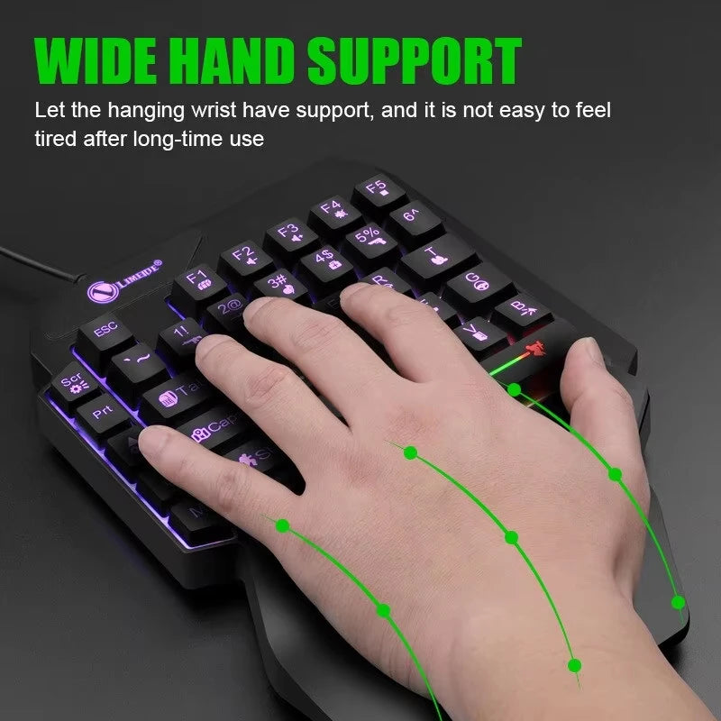35-Key Single-Handed Mechanical Gaming Keyboard – RGB, USB Wired