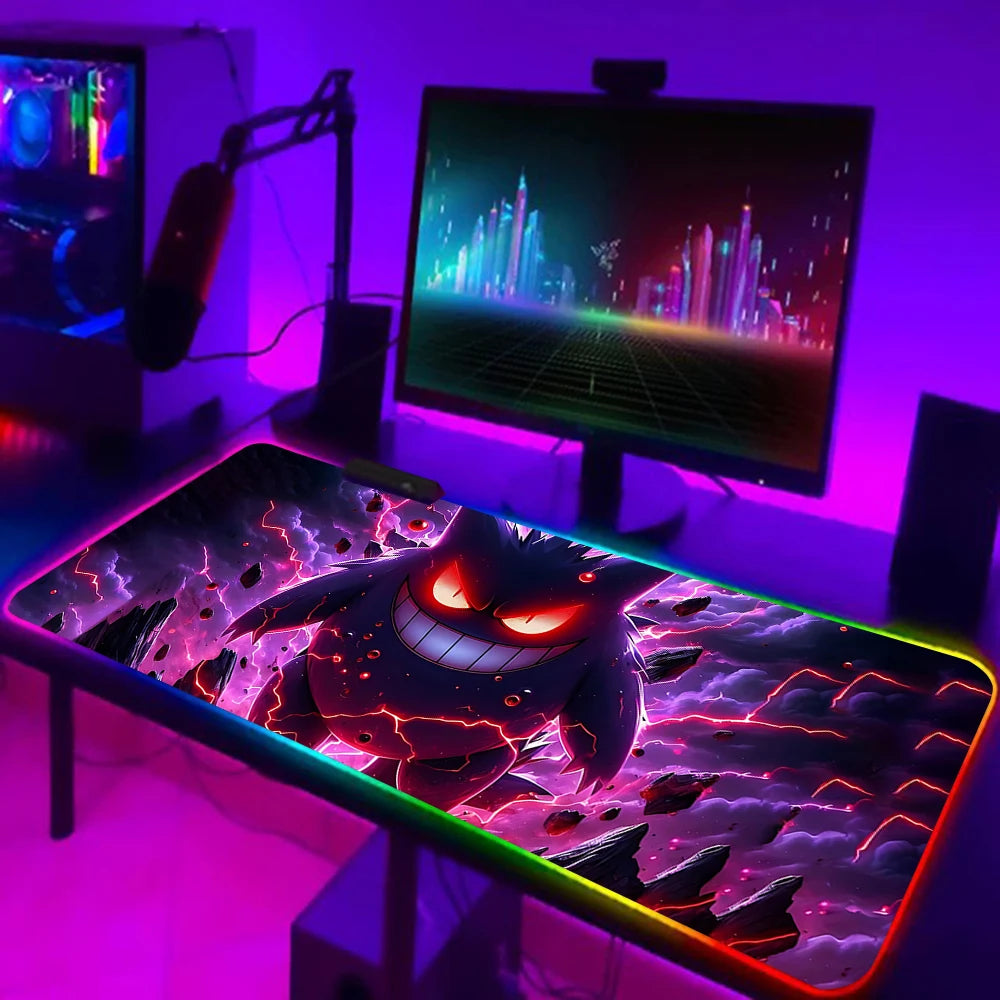 RGB Anime Gaming Mouse Pad – Gengar Edition, LED Backlit
