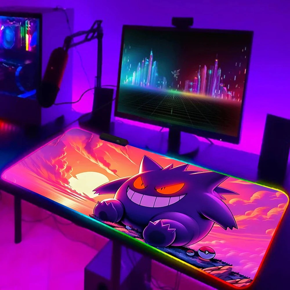 RGB Anime Gaming Mouse Pad – Gengar Edition, LED Backlit